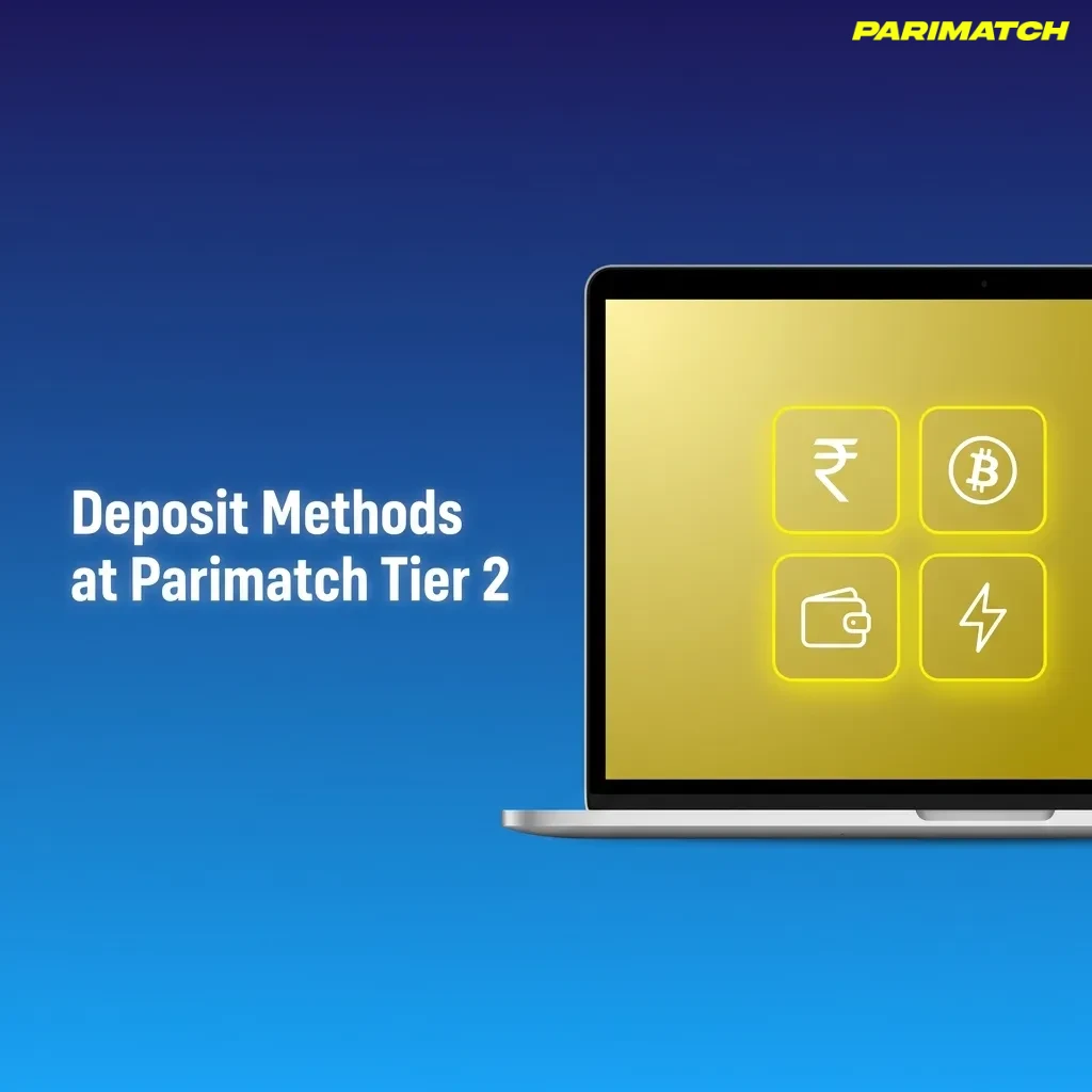Illustration of Parimatch Tier 2 deposit steps for Indian users: choose method, enter amount, confirm, balance updates quickly