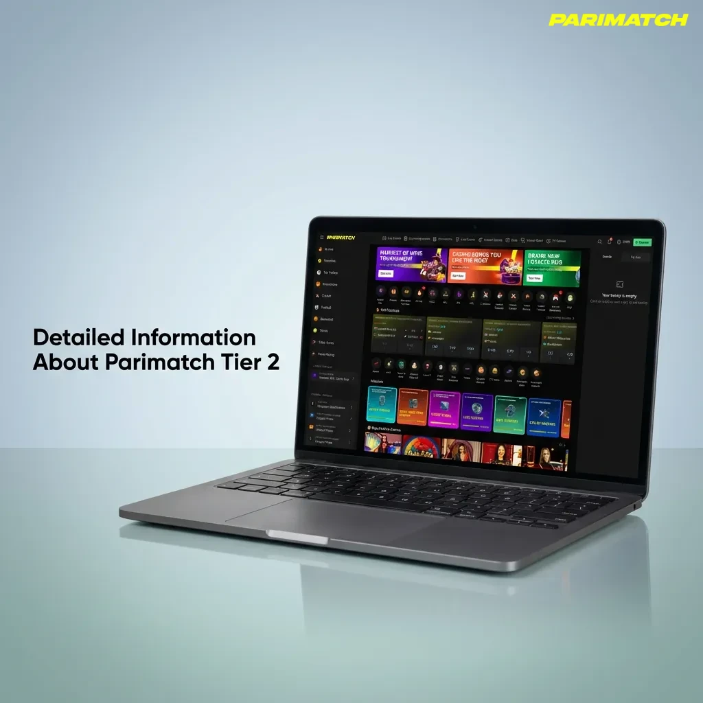 Parimatch Tier 2 platform on laptop and phone, showing sports betting and casino games with secure, synced account features