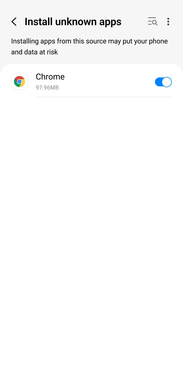 Allow installation from unknown sources.