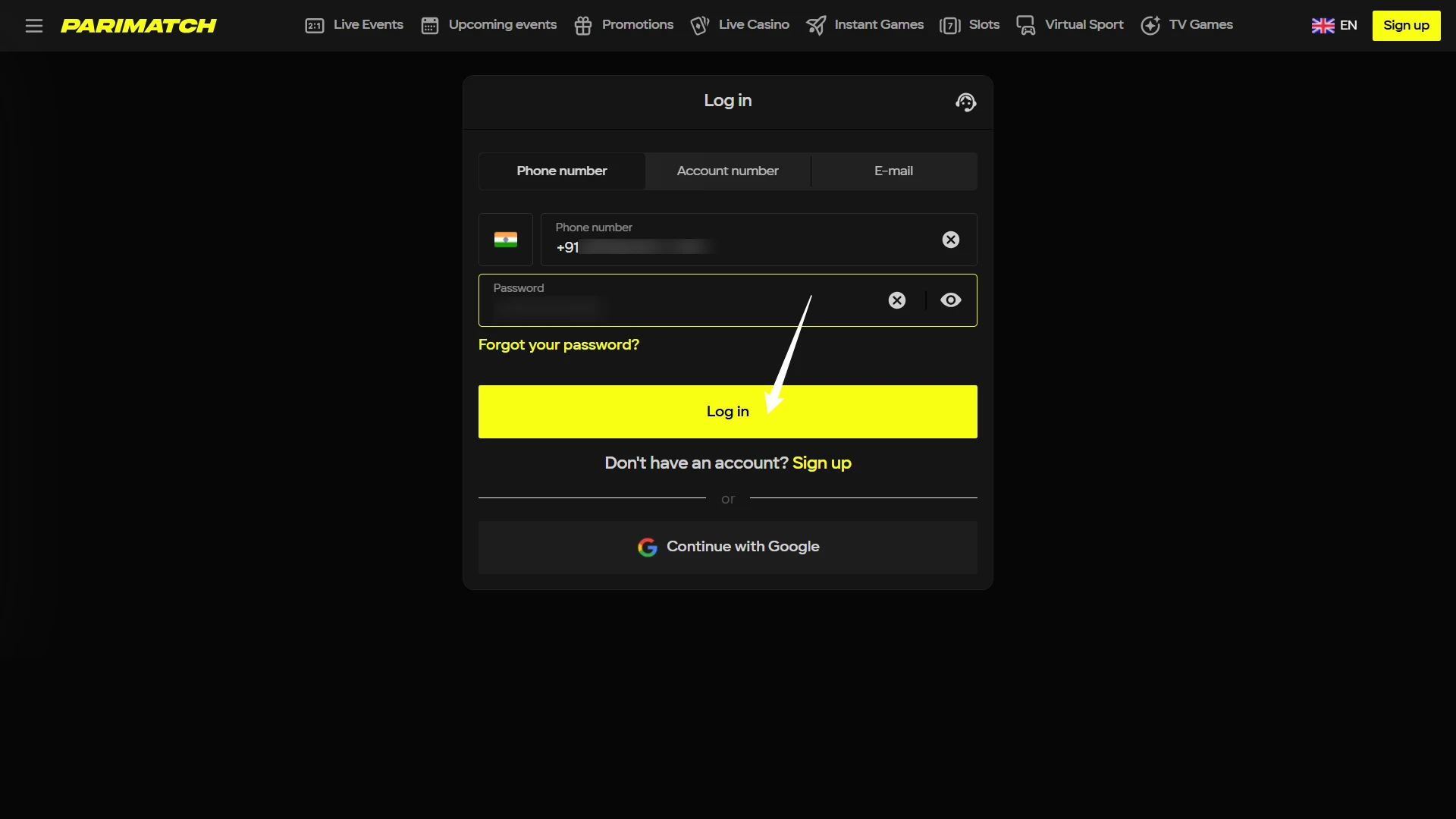 Confirm and access account.