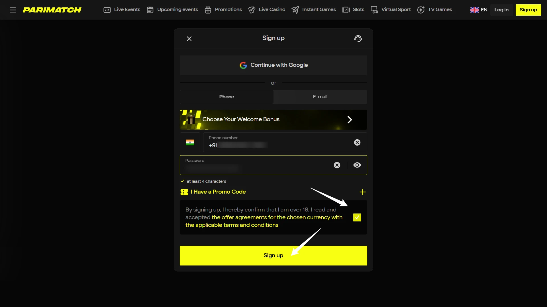 Complete account creation.