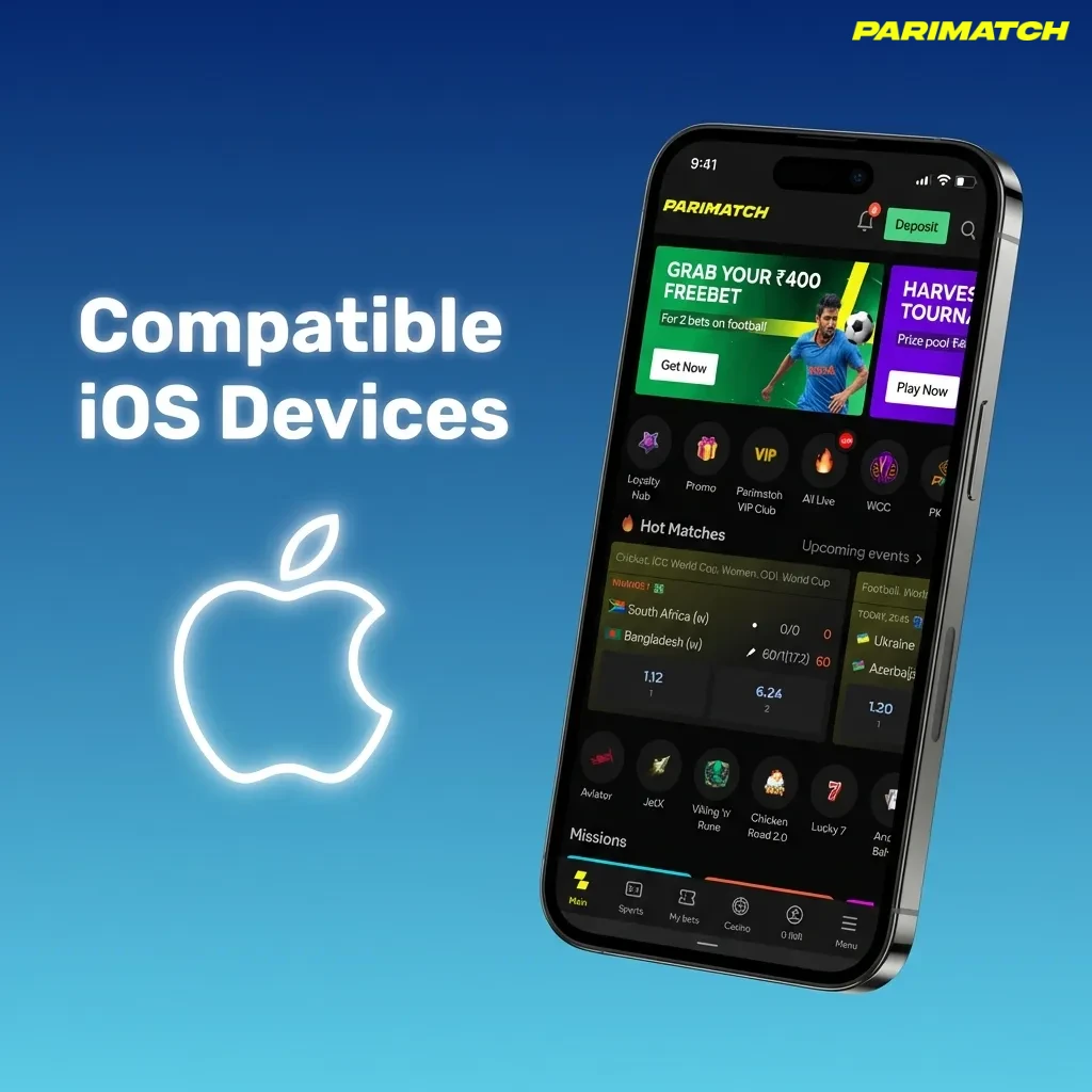 List of compatible iPhones in India for the Parimatch Tier 2 iOS app, from iPhone X to iPhone 15 Pro Max