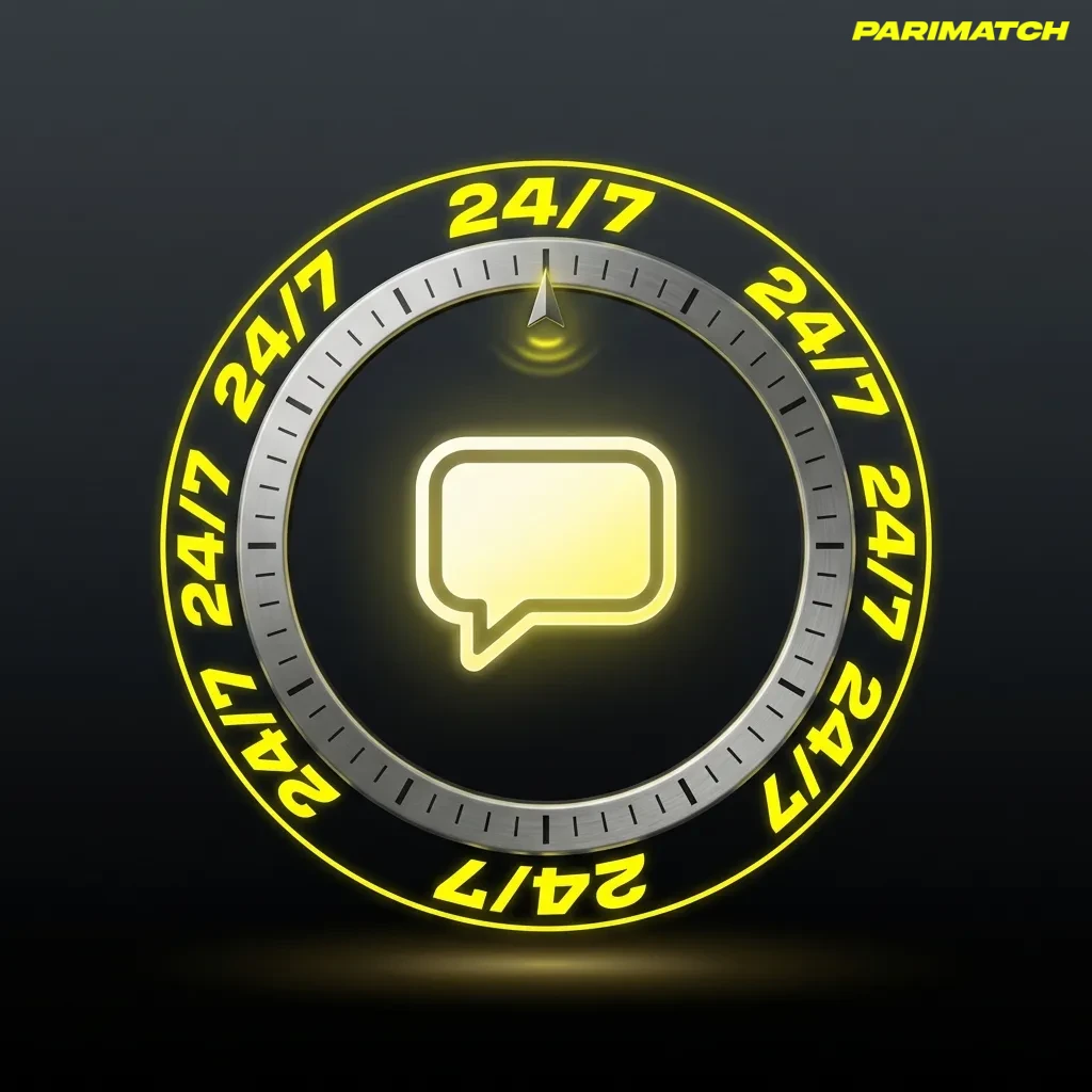 Illustration of Parimatch live chat support on phone and laptop, showing fast 24/7 help for Indian users in English and Hindi