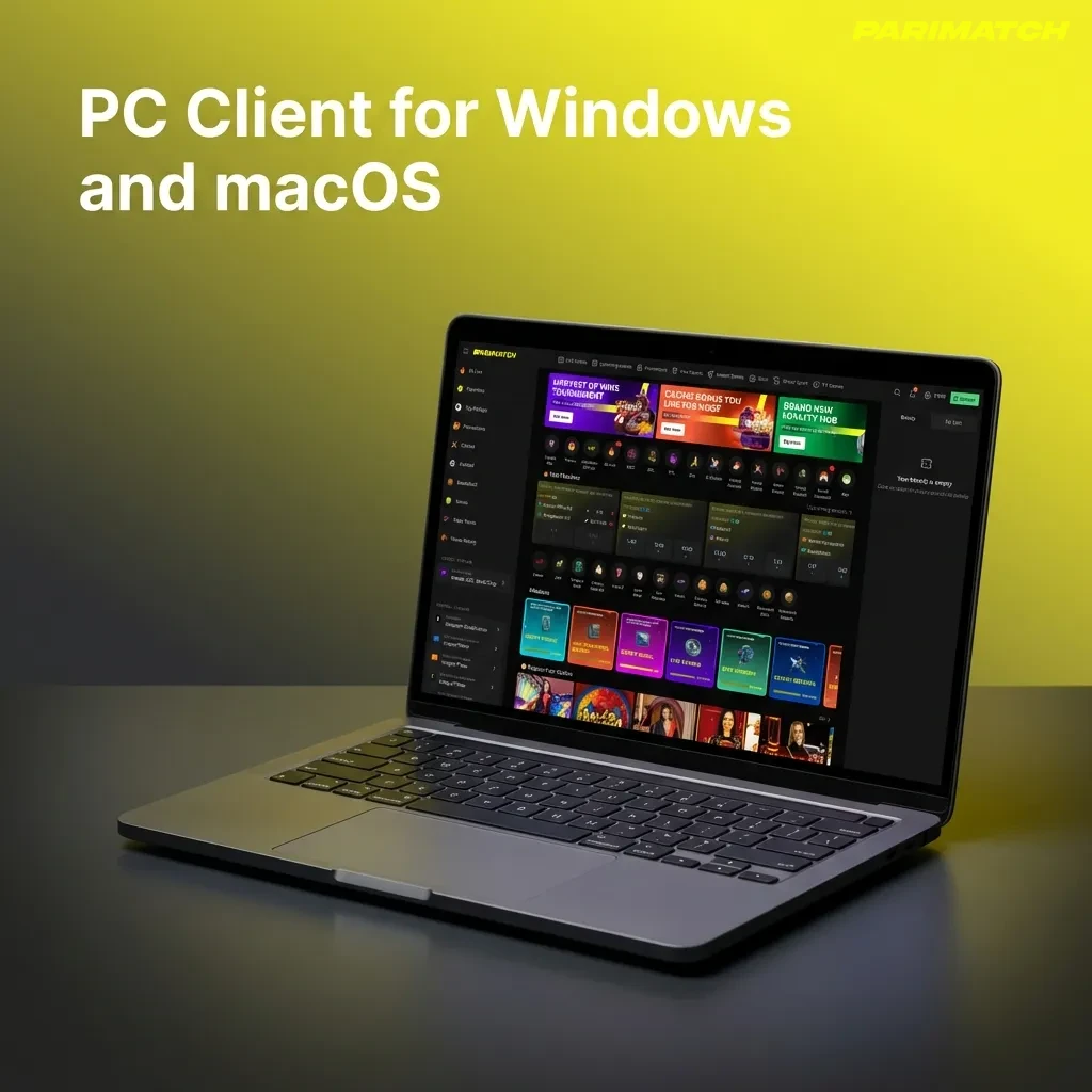 Illustration of Parimatch used on a desktop browser, highlighting betting and casino play without a separate PC app