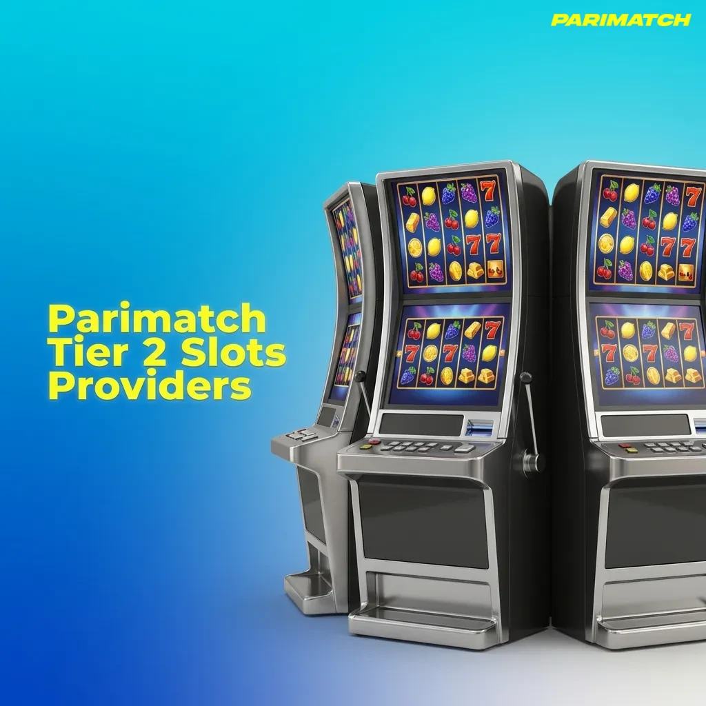 Grid of Parimatch Tier 2 slot providers with logos and game counts, highlighting variety from major and niche studios