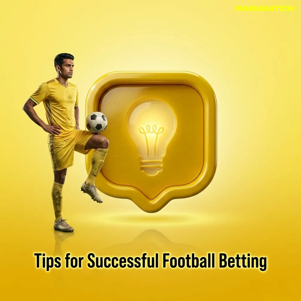 Infographic titled “Tips for Successful Football Betting” showing icons and bullet lists on analysis, data, bankroll, and platform tools.