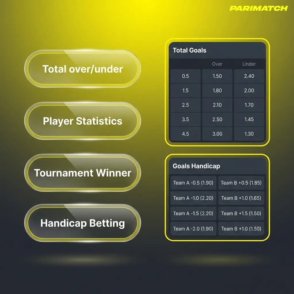 Infographic titled “Types of Bets” explaining Single, System, and Express betting options with brief descriptions.