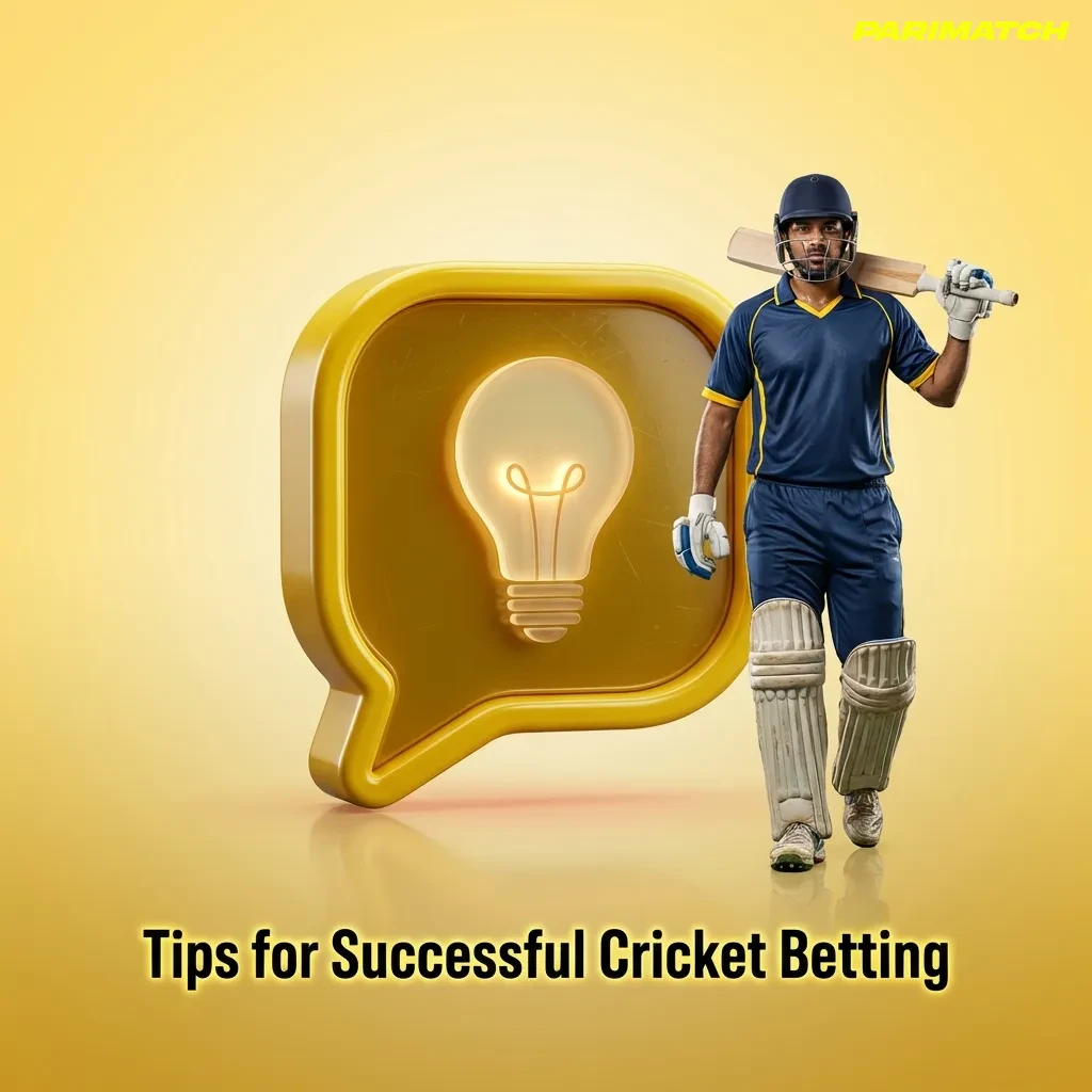 Infographic titled “Tips for Successful Cricket Betting” with icons for stats, weather, bankroll, and online betting tools