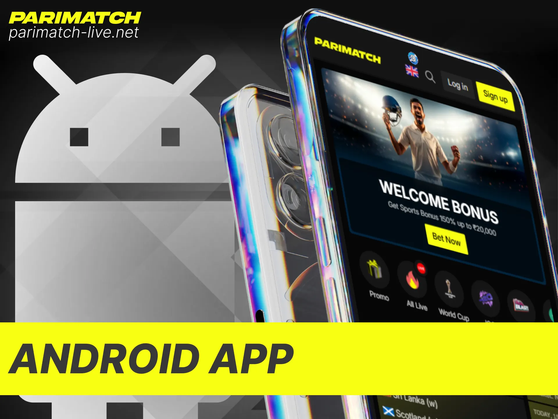 Download the official mobile application to run Parimatch smoothly on Android.