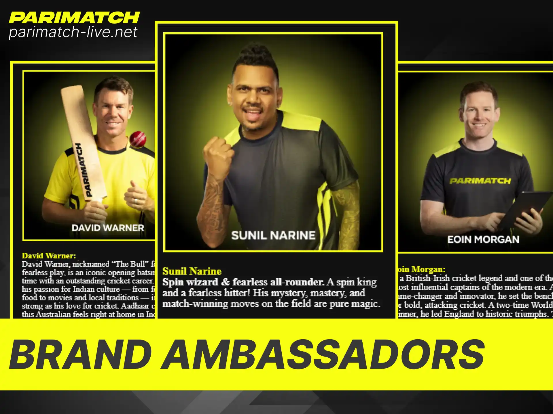 See the popular influencers and stars representing Parimatch as brand ambassadors.