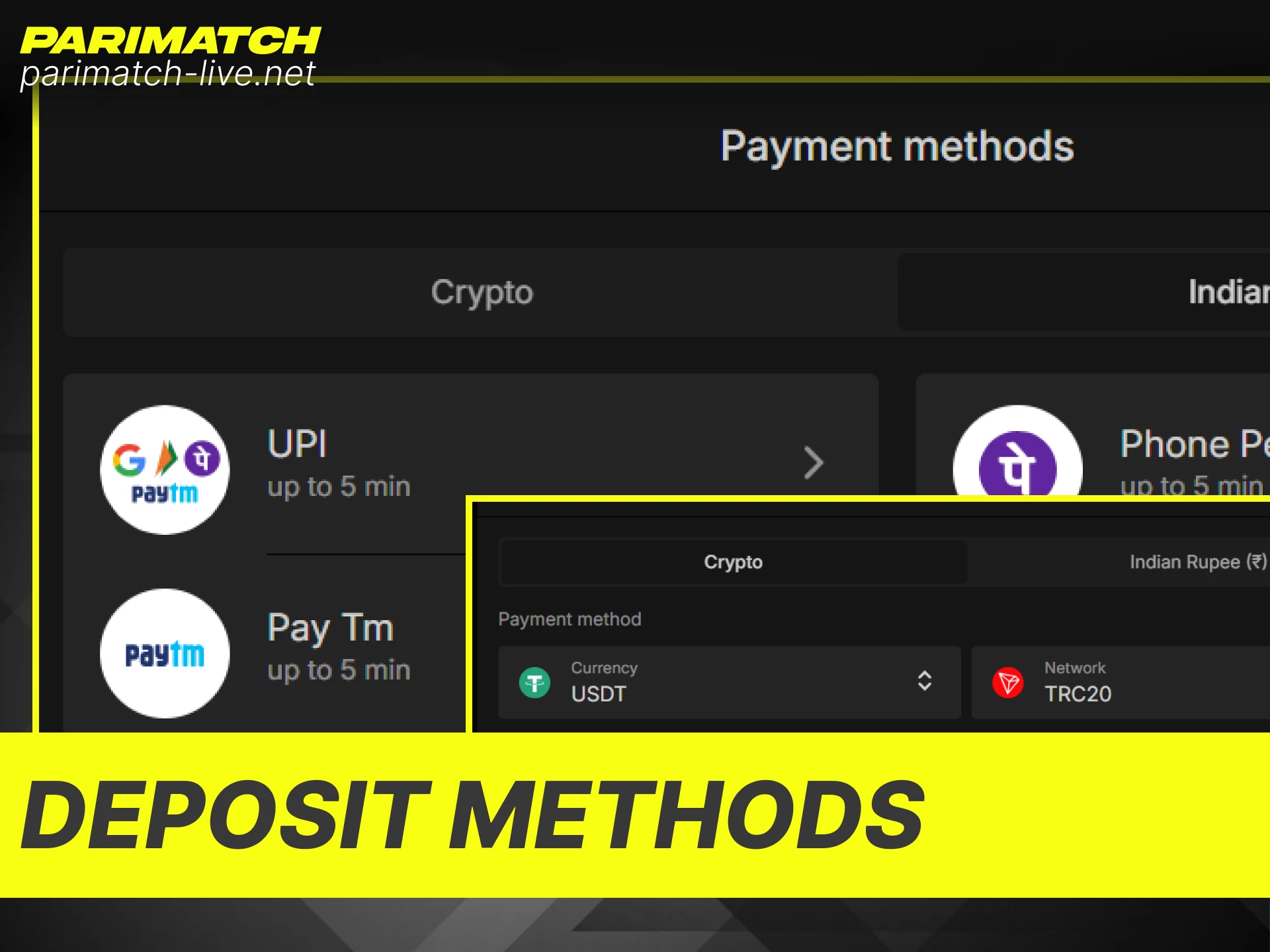 Learn the quick process to make a secure deposit into your Parimatch account.