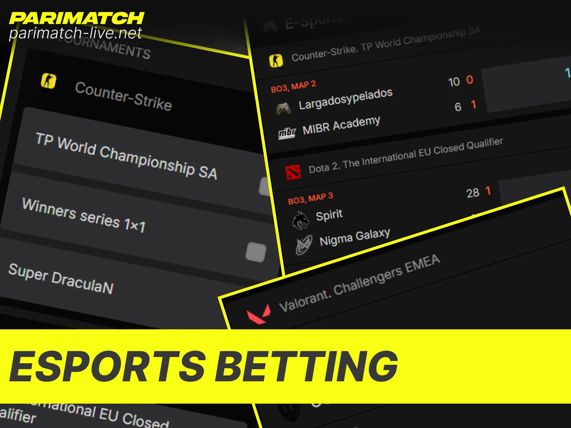 Wager on top video game tournaments using competitive esports betting on Parimatch.