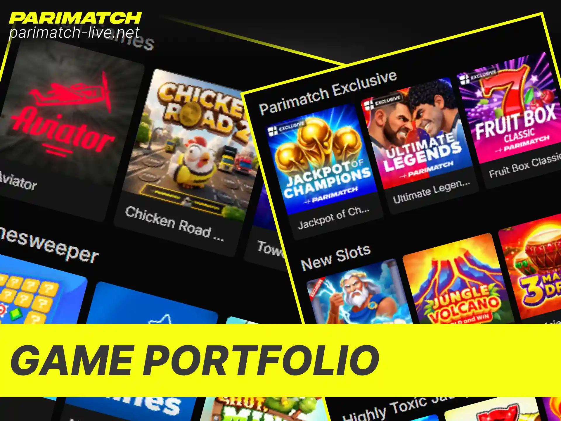 Browse a rich variety of high-quality games inside the Parimatch casino lobby.