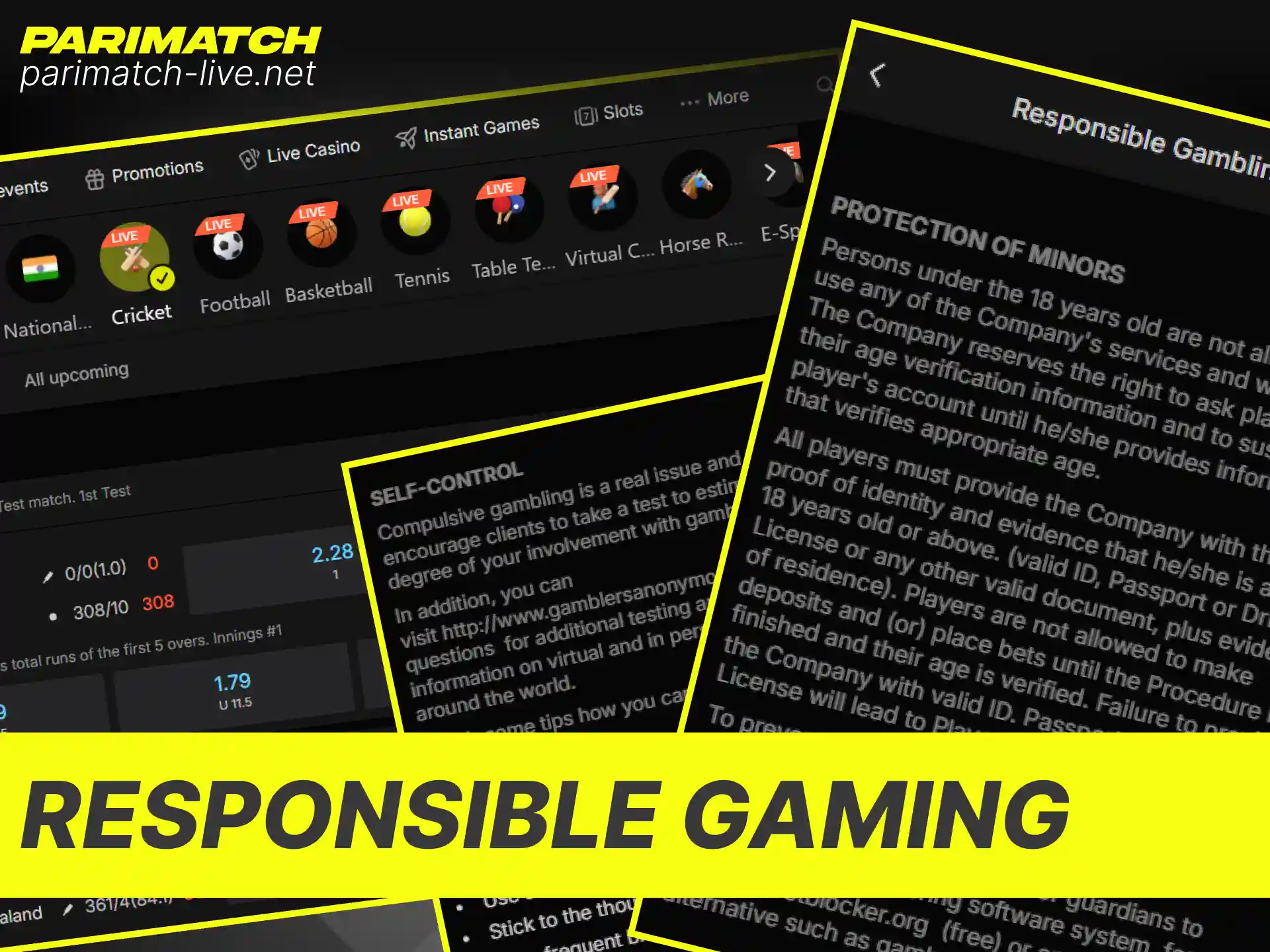 Practice safe gambling habits by following the responsible gaming tips on Parimatch.