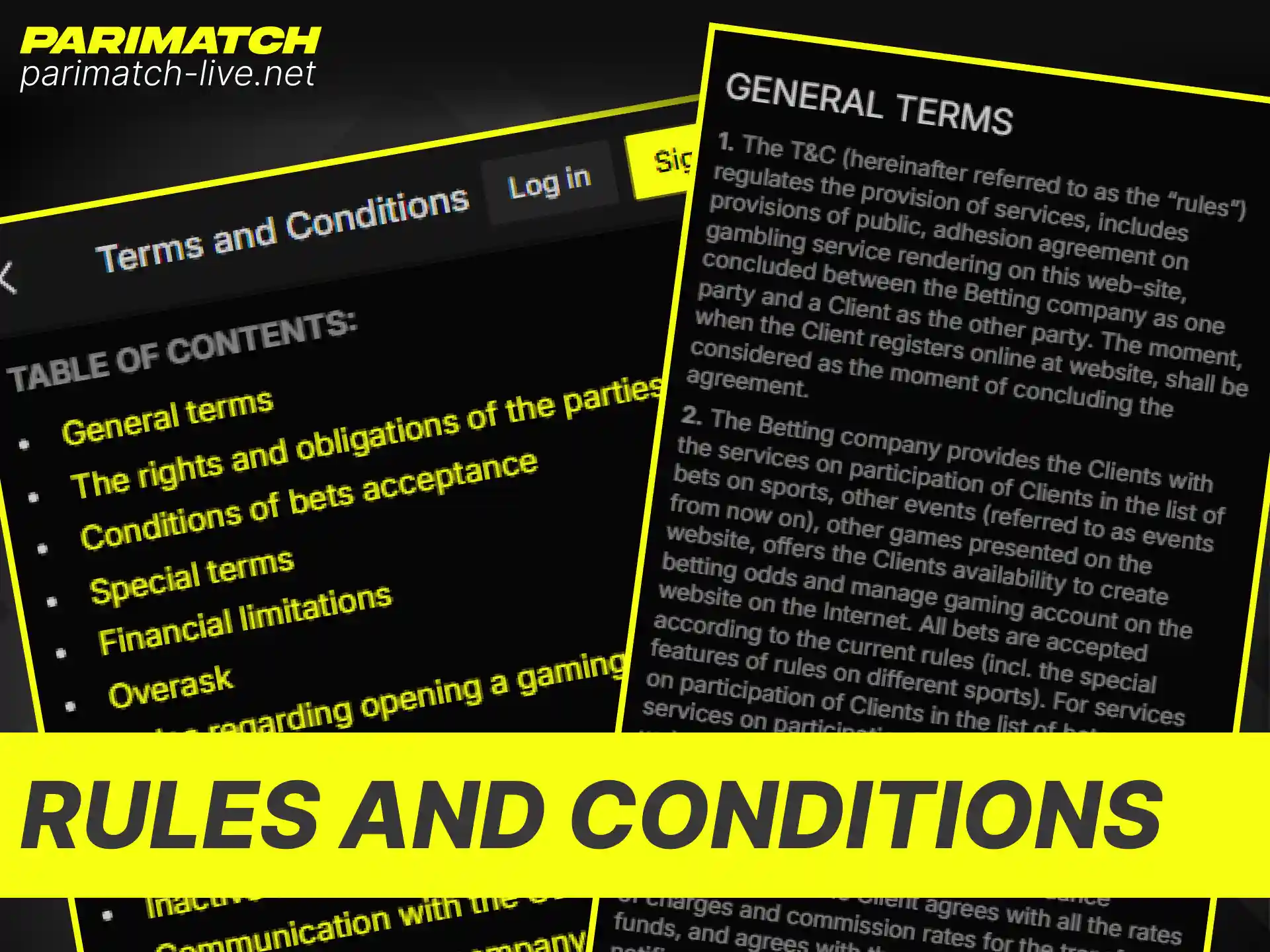 Read the official user agreement, rules, and conditions of Parimatch India.