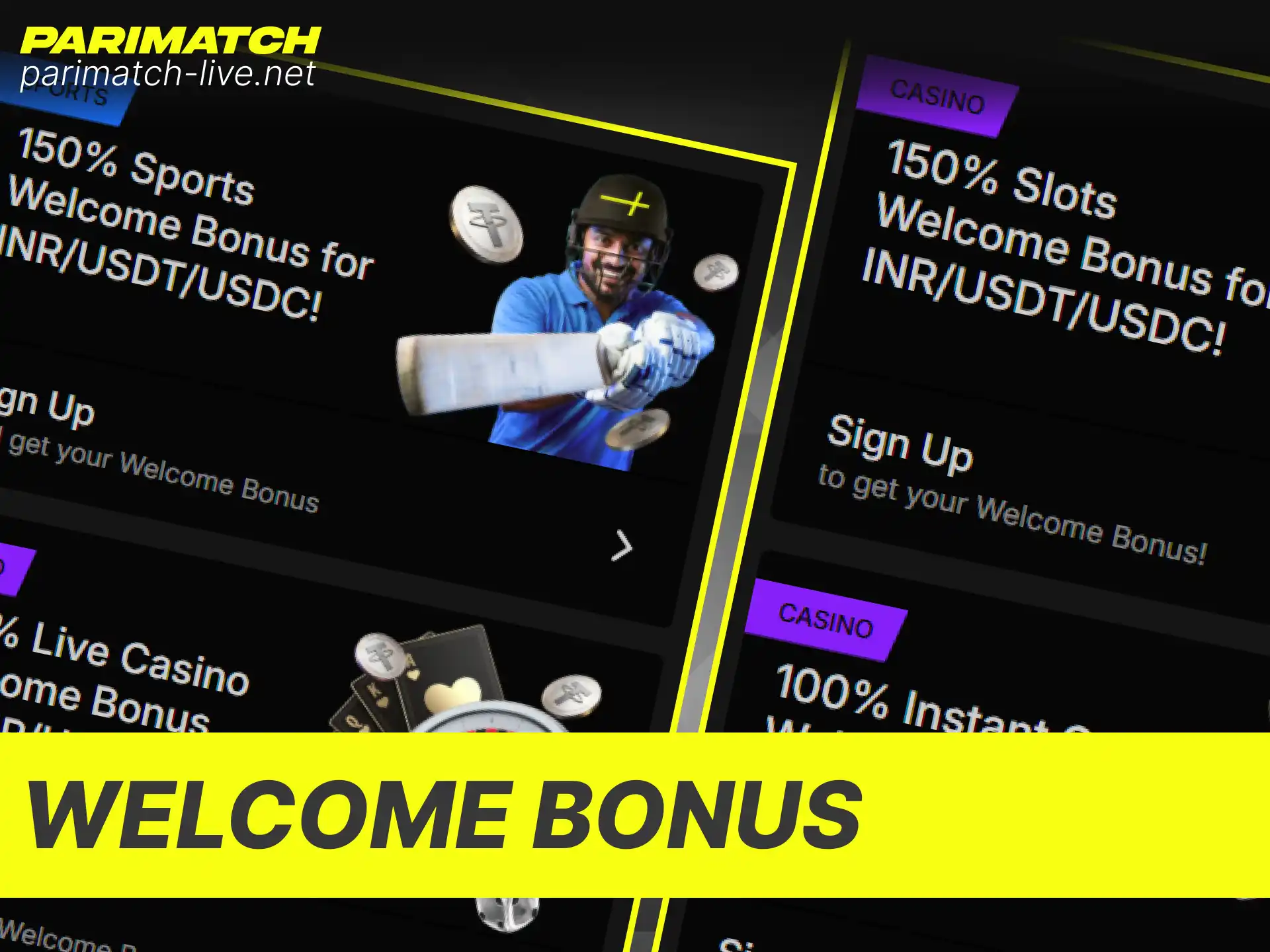 Claim your exclusive welcome bonus after joining Parimatch India.